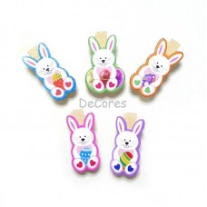 Malé dřevěné kolíčky s velikonočním zajíčkem / 5 kusů