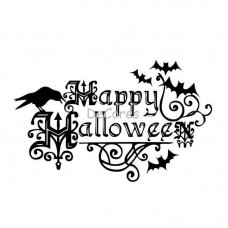 Dekorativní folie na okno, zeď, dveře "Happy Halloween"