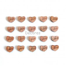 Dekorativní mini srdíčka s nápisem Love / 20 kusů